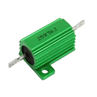 uxcell 25W 1k Ohm 5% Aluminum Housing Resistor Screw Tap Chassis Mounted Aluminum Case Wirewound Resistor Load Resistors Green 1 pcs 
